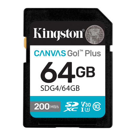 Карта пам'яті Kingston 64GB SDXC сlass 10 UHS-I U3 V30 Canvas Go Plus G4 (SDG4/64GB)