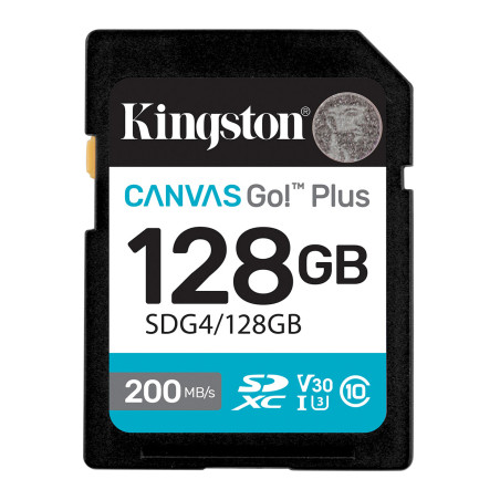 Карта пам'яті Kingston 128GB SDXC сlass 10 UHS-I U3 V30 Canvas Go Plus G4 (SDG4/128GB)