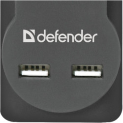 Мережевий фільтр живлення Defender DFS 751, 1.8m, 5роз., 2xUSB (99751)