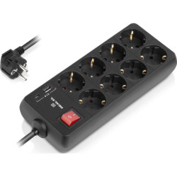 Мережевий фільтр живлення REAL-EL RS-PROTECT 805 3m, black (EL122300043)