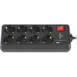 Мережевий фільтр живлення REAL-EL RS-PROTECT 805 3m, black (EL122300043)