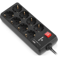 Мережевий фільтр живлення REAL-EL RS-PROTECT 805 3m, black (EL122300043)