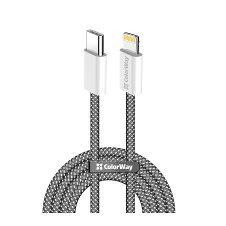 Дата кабель USB-C to Lightning 2.0m 27W PD FC black ColorWay (CW-CBPDCL068-BK)