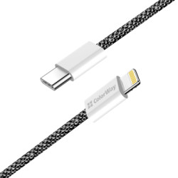 Дата кабель USB-C to Lightning 2.0m 27W PD FC black ColorWay (CW-CBPDCL068-BK)