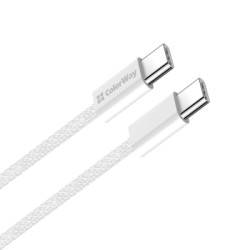 Дата кабель USB-C to USB-C 2.0m (braided cotton) (PD Fast Charging 60W) 3.0А grey ColorWay (CW-CBPDCC068-GR)