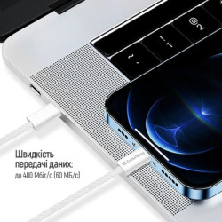 Дата кабель USB-C to USB-C 2.0m (braided cotton) (PD Fast Charging 60W) 3.0А grey ColorWay (CW-CBPDCC068-GR)