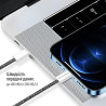 Дата кабель USB-C to USB-C 2.0m (braided cotton) (PD Fast Charging 60W) 3.0А black ColorWay (CW-CBPDCC068-BK)