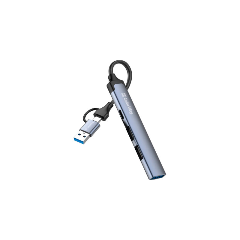 Концентратор ColorWay USB-A/USB-C 4-in-1 USB2.0х2/USB3.0/USB-C2.0 (CW-HUB06)