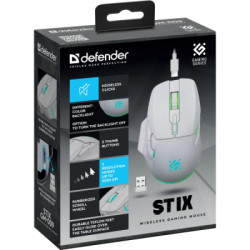 Мишка Defender Stix GM-009 LED Wireless White (52009)