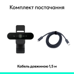 Веб-камера Logitech Brio 4K Ultra HD for Business Graphite (960-001746)