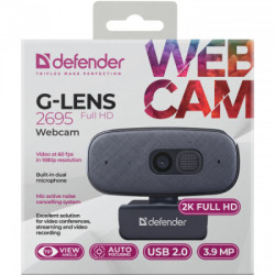 Веб-камера Defender G-lens 2695 FullHD 2K 1520p Black (63195)