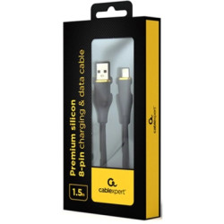 Дата кабель USB 2.0 AM to Lightning 1.5m 2.1A Cablexpert (CC-USB2S-AM8PM-1.5M-BK)