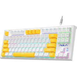 Клавіатура Aula F3032 keycaps plus 21 Yellow keys KRGD Red USB UA White (6948391204680)