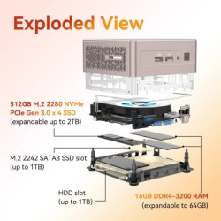 Комп'ютер GEEKOM Mimi PC A5 / Ryzen7 5825U, 16, 512, W11Pro (GMA5R75825U-16512-EU)