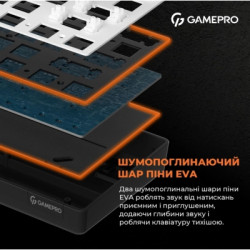 Клавіатура GamePro MK130G Pro Outemu Red Switch Hot-Swap 60 RGB USB/Wireless/Bluetooth Black (MK130G Pro)