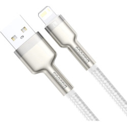 Дата кабель USB 2.0 AM to Lightning 1.0m Cafule Series Metal 2.4A White Baseus (CALJK-A02)