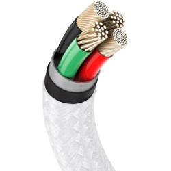Дата кабель USB 2.0 AM to Lightning 1.0m Cafule Series Metal 2.4A White Baseus (CALJK-A02)