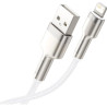 Дата кабель USB 2.0 AM to Lightning 2.0m Cafule Series Metal 2.4A White Baseus (CALJK-B02)