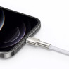 Дата кабель USB 2.0 AM to Lightning 2.0m Cafule Series Metal 2.4A White Baseus (CALJK-B02)