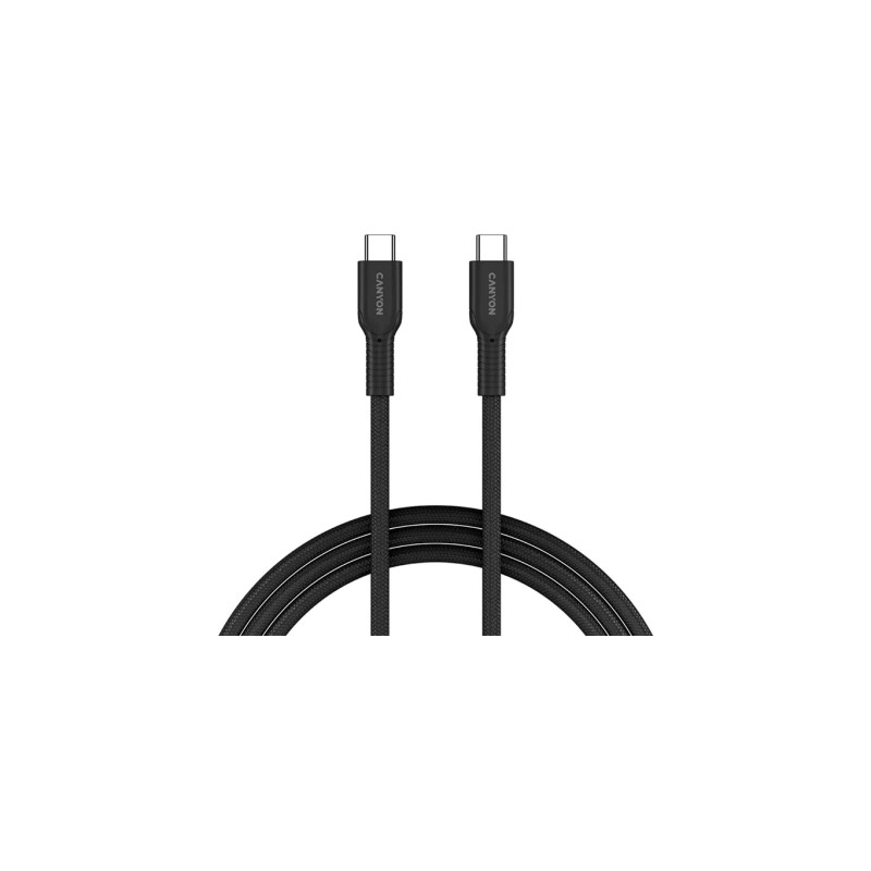 Дата кабель USB-C to USB-C 1.0m OnWire 60CL C-C 60W COLOR Braided 1m Black Canyon (CND-CCAP60AB10B)