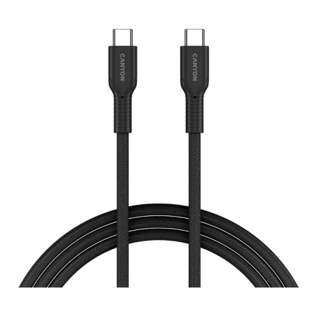 Дата кабель USB-C to USB-C 1.0m OnWire 60CL C-C 60W COLOR Braided 1m Black Canyon (CND-CCAP60AB10B)