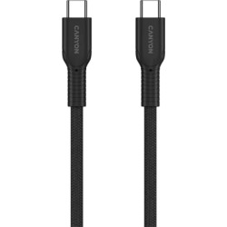 Дата кабель USB-C to USB-C 1.0m OnWire 60CL C-C 60W COLOR Braided 1m Black Canyon (CND-CCAP60AB10B)
