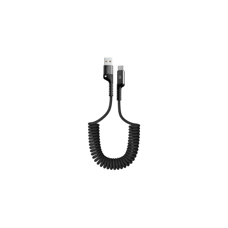 Дата кабель USB 2.0 AM to USB-C 1.0m Spiral 2.4A black Armorstandart (ARM75390)