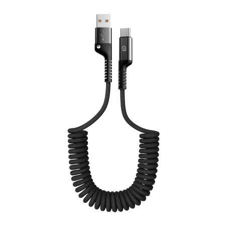 Дата кабель USB 2.0 AM to USB-C 1.0m Spiral 2.4A black Armorstandart (ARM75390)