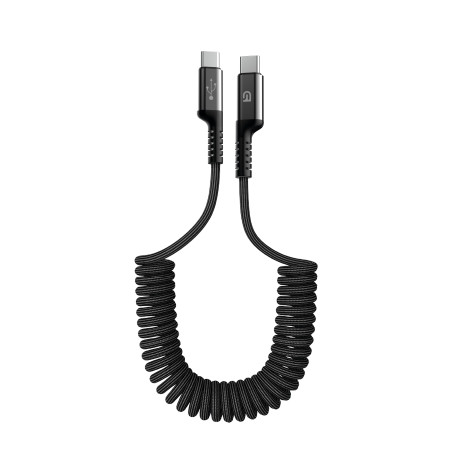Дата кабель USB-C to USB-C 1.0m Spiral 3A Black Armorstandart (ARM75392)