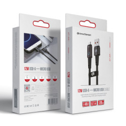 Дата кабель USB 2.0 AM to Micro 5P 1.2m 12W black Armorstandart (ARM75866)