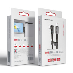 Дата кабель USB-C to USB-C 1.2m 90-degree 100W black Armorstandart (ARM75870)