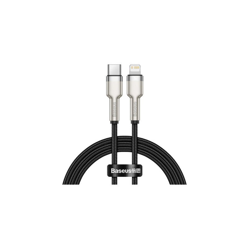 Дата кабель USB-C to Lightning 1.0m Cafule Metal PD 20W black Baseus (CATLJK-A01)