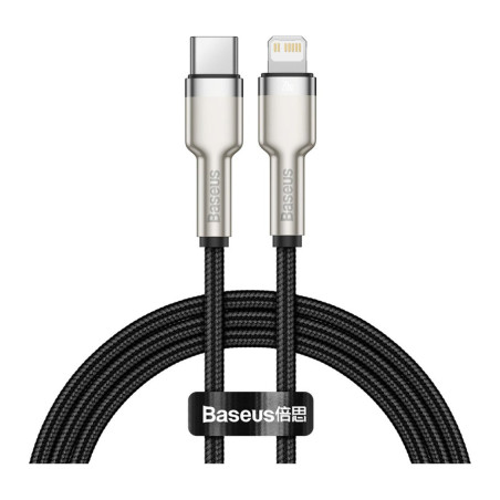 Дата кабель USB-C to Lightning 1.0m Cafule Metal PD 20W black Baseus (CATLJK-A01)