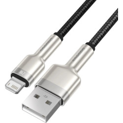 Дата кабель USB 2.0 AM to Lightning 1.0m Cafule Metal 2.4A black Baseus (CALJK-A01)