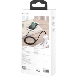 Дата кабель USB 2.0 AM to Lightning 1.0m Cafule Metal 2.4A black Baseus (CALJK-A01)