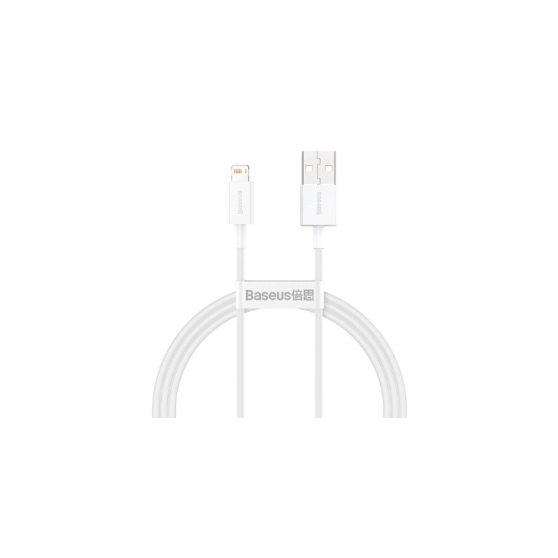 Дата кабель USB 2.0 AM to Lightning 1.5m Superior Fast Charging 2.4A white Baseus (CALYS-B02)