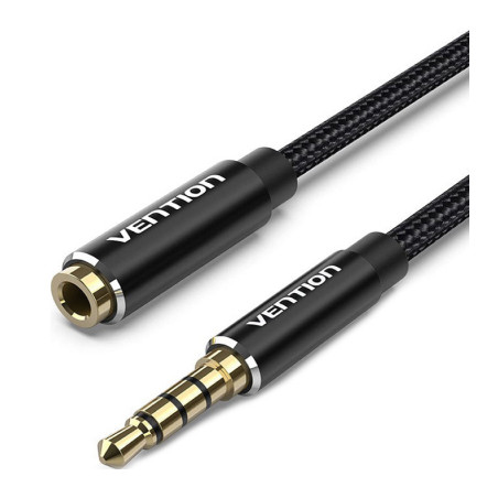 Кабель мультимедійний 3.5mm M to 3.5mm F 1.0m black Vention (BHBBF)