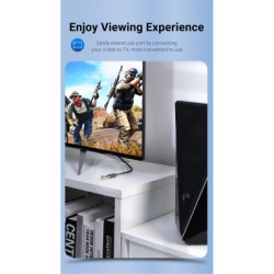 Дата кабель USB 2.0 AM/AF 1.5m black Vention (CBIBG)