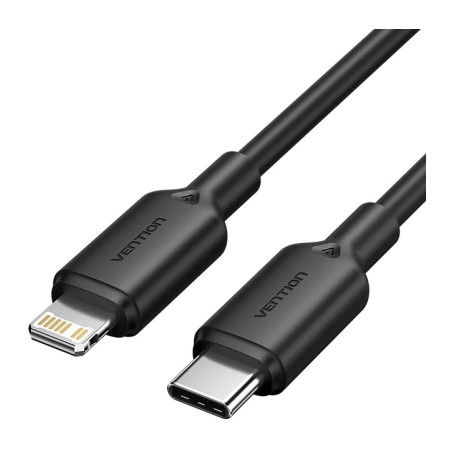 Дата кабель USB-C to Lightning 1.0m 3A black Vention (LAKBF)