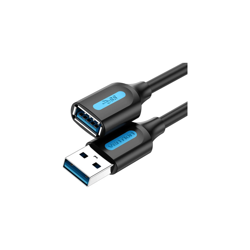 Дата кабель USB 3.0 AM/AF 1.0m black Vention (CBHBF)