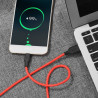 Дата кабель USB 2.0 AM to USB-C 1.0m 2A silicone X21 black+red HOCO (6957531071419)