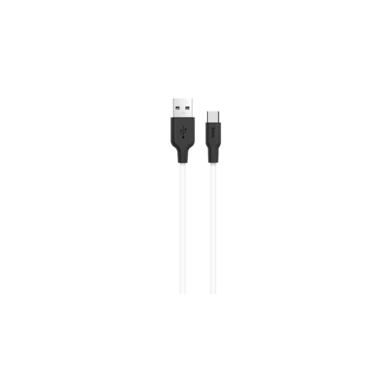 Дата кабель USB 2.0 AM to USB-C 1.0m 2A silicone X21 black+white HOCO (6957531071402)