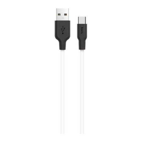 Дата кабель USB 2.0 AM to USB-C 1.0m 2A silicone X21 black+white HOCO (6957531071402)