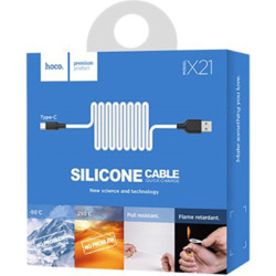 Дата кабель USB 2.0 AM to USB-C 1.0m 2A silicone X21 black+white HOCO (6957531071402)