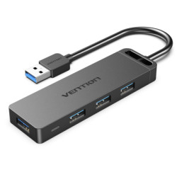 Концентратор Vention USB 3.0 to 4xUSB 3.0 Hub With Power Supply 0.15m black (CHLBB)