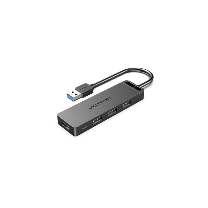 Концентратор Vention USB 3.0 to 4xUSB 3.0 Hub With Power Supply 0.15m black (CHLBB)