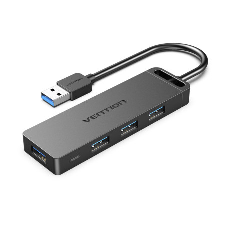 Концентратор Vention USB 3.0 to 4xUSB 3.0 Hub With Power Supply 0.15m black (CHLBB)