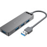 Концентратор Vention USB 3.0 to 4xUSB 3.0 Hub With Power Supply 0.15m black (CHLBB)