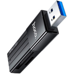 Зчитувач флеш-карт HOCO USB3.0 to microSD, microSDHC, microSDXC, SD, SDHC, SDXC, HB20 Black (6931474735218)