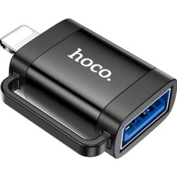 Перехідник OTG Lightning M to USB AF black HOCO (6942007628082)